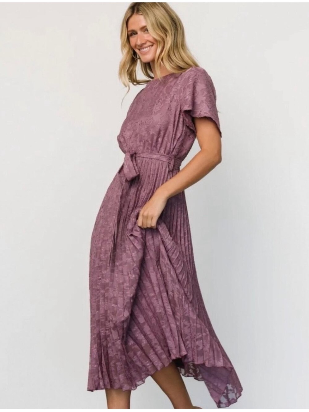 NWT Baltic Born Mindy Pleated Dress in Vintage Plum - Size Medium